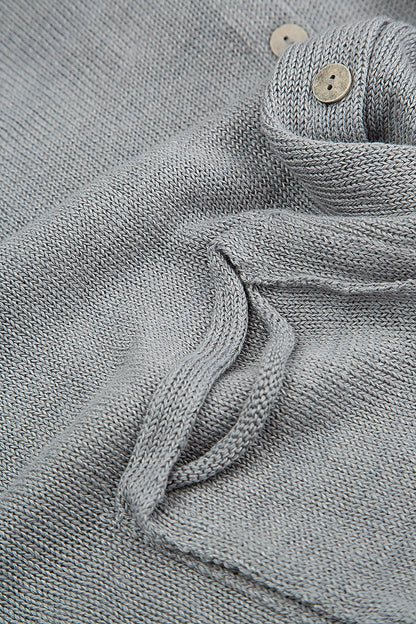 Gilet arrondi en lin gris