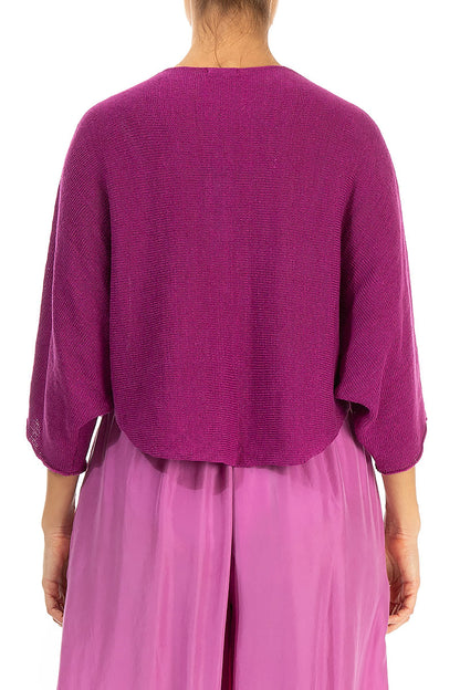 Rounded Orchid Linen Cardigan 2