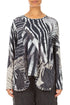 Rounded Pockets Wild Ink Cotton Blouse 1