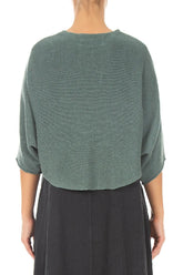 Rounded Sage Linen Cardigan 2