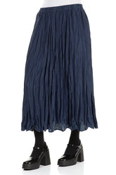 Royal Blue Crumpled Silk Bamboo Skirt 3