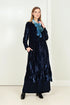 Royal Blue Crumpled Silk Velvet Dress 1