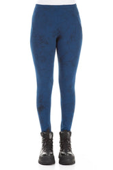 Royal Blue Marble Cotton Leggings 1