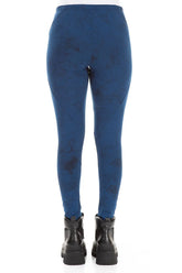 Royal Blue Marble Cotton Leggings 2