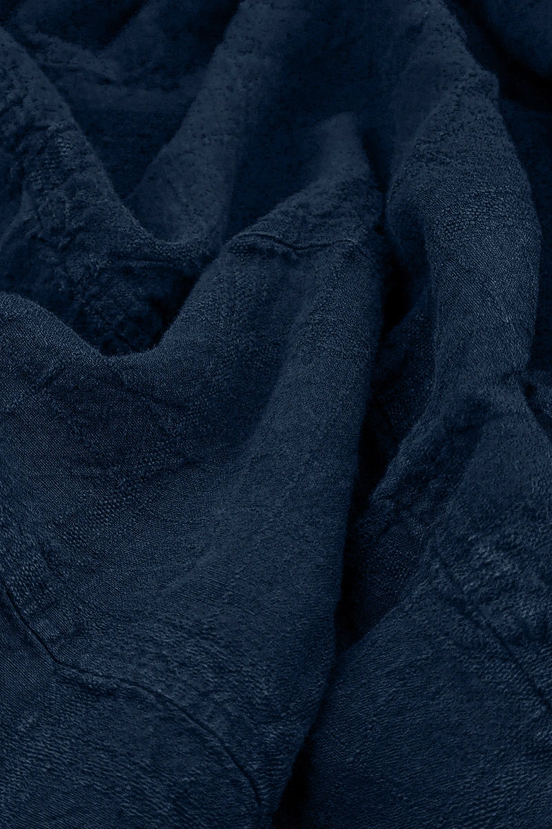 Royal Blue Patterned Linen Dungaree Dress