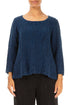 Royal Blue Textured Silk Linen Blouse 1