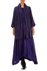 Royal Purple Crumpled Silk Bamboo Scarf 2