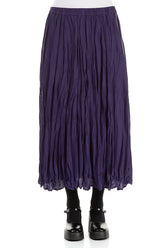 Royal Purple Crumpled Silk Bamboo Skirt 1