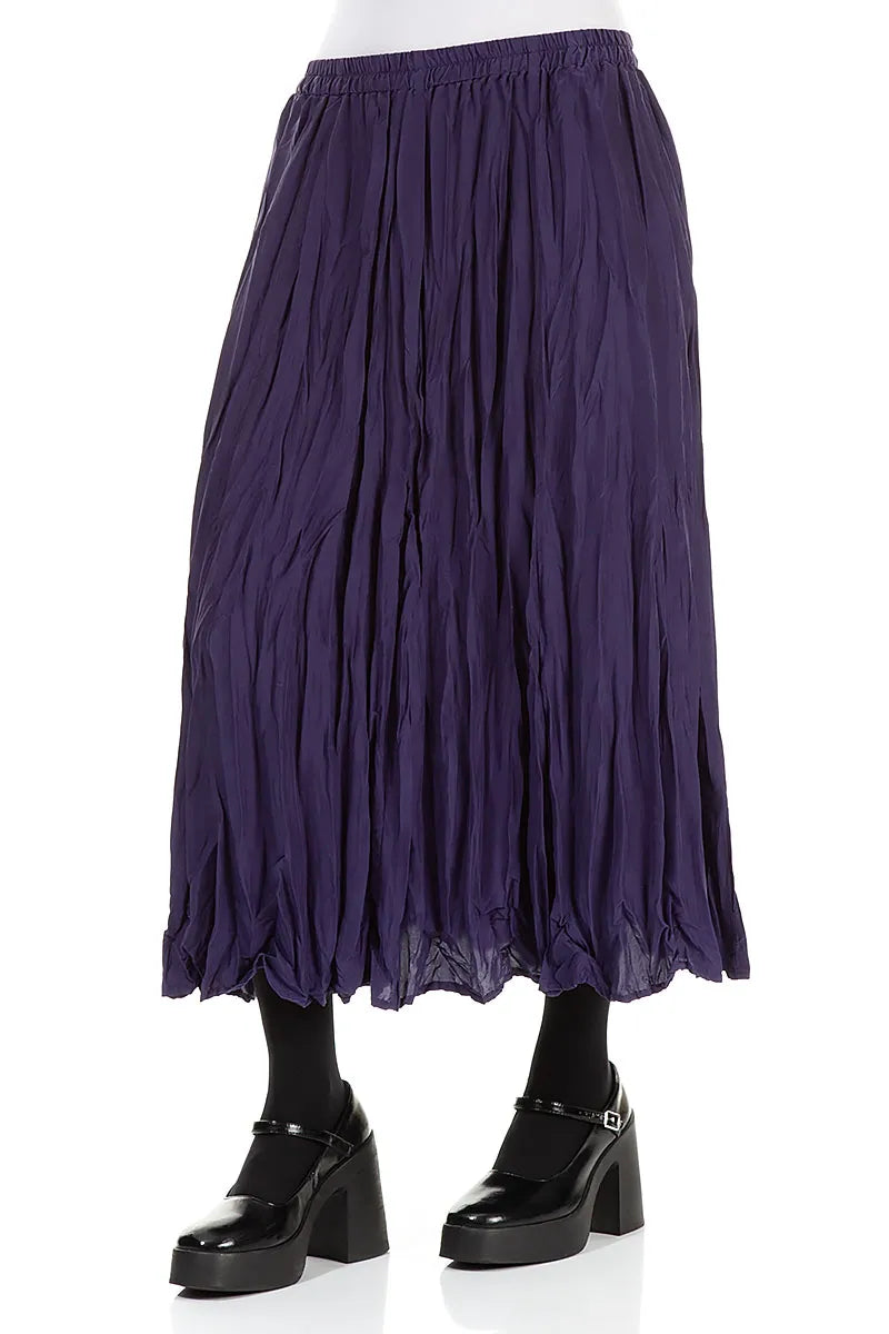 Royal Purple Crumpled Silk Bamboo Skirt 3