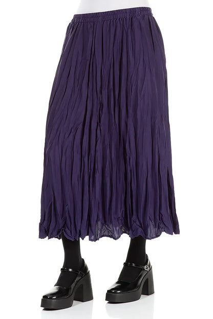 Royal Purple Crumpled Silk Bamboo Skirt 3