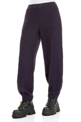 Royal Purple Mélange Linen Trousers 3