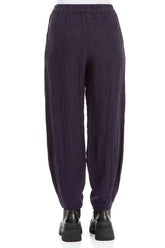 Royal Purple Mélange Linen Trousers 2
