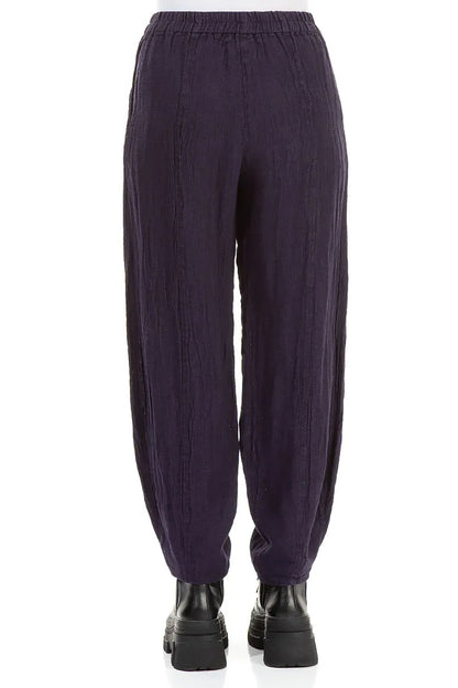 Royal Purple Mélange Linen Trousers 2