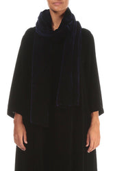 Wide Royal Purple Silk Velvet Scarf 1