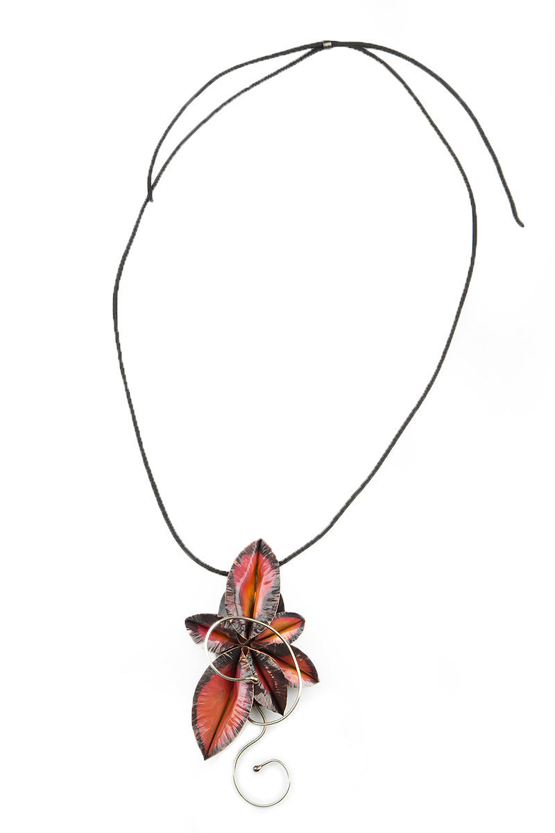 Ruby Foliage Metal Pendant 5