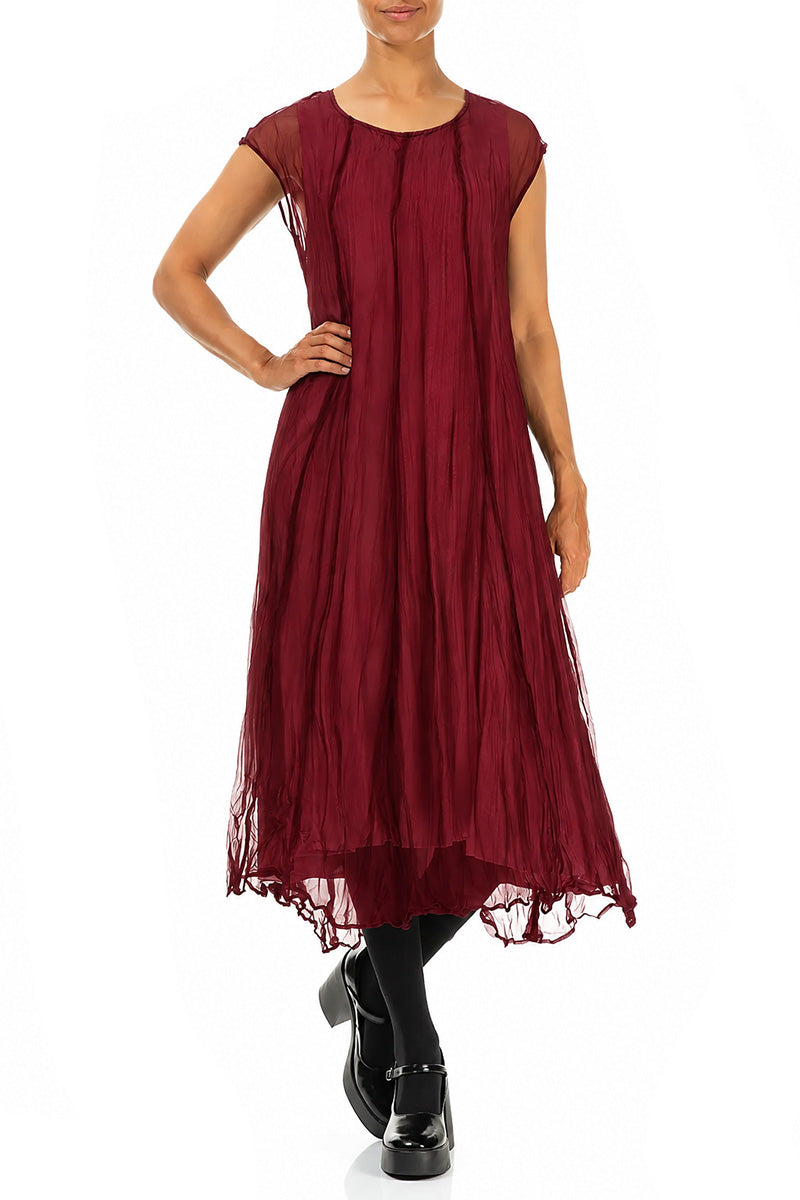 Ruby Crumpled Silk Chiffon Dress 4