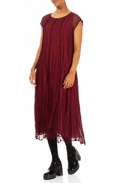 Ruby Crumpled Silk Chiffon Dress 3