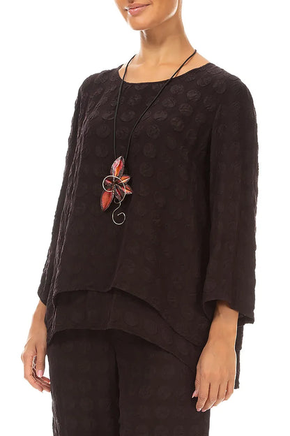Ruby Foliage Metal Pendant 3