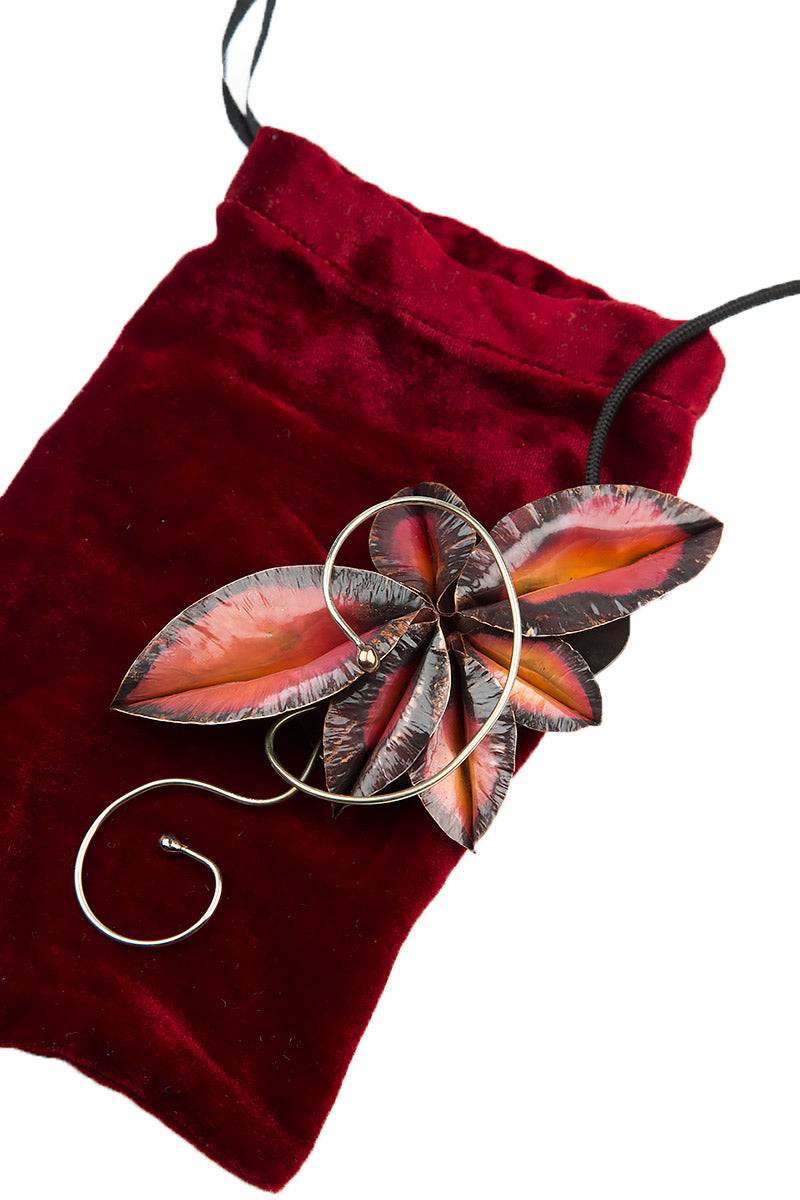 Ruby Foliage Metal Pendant 6