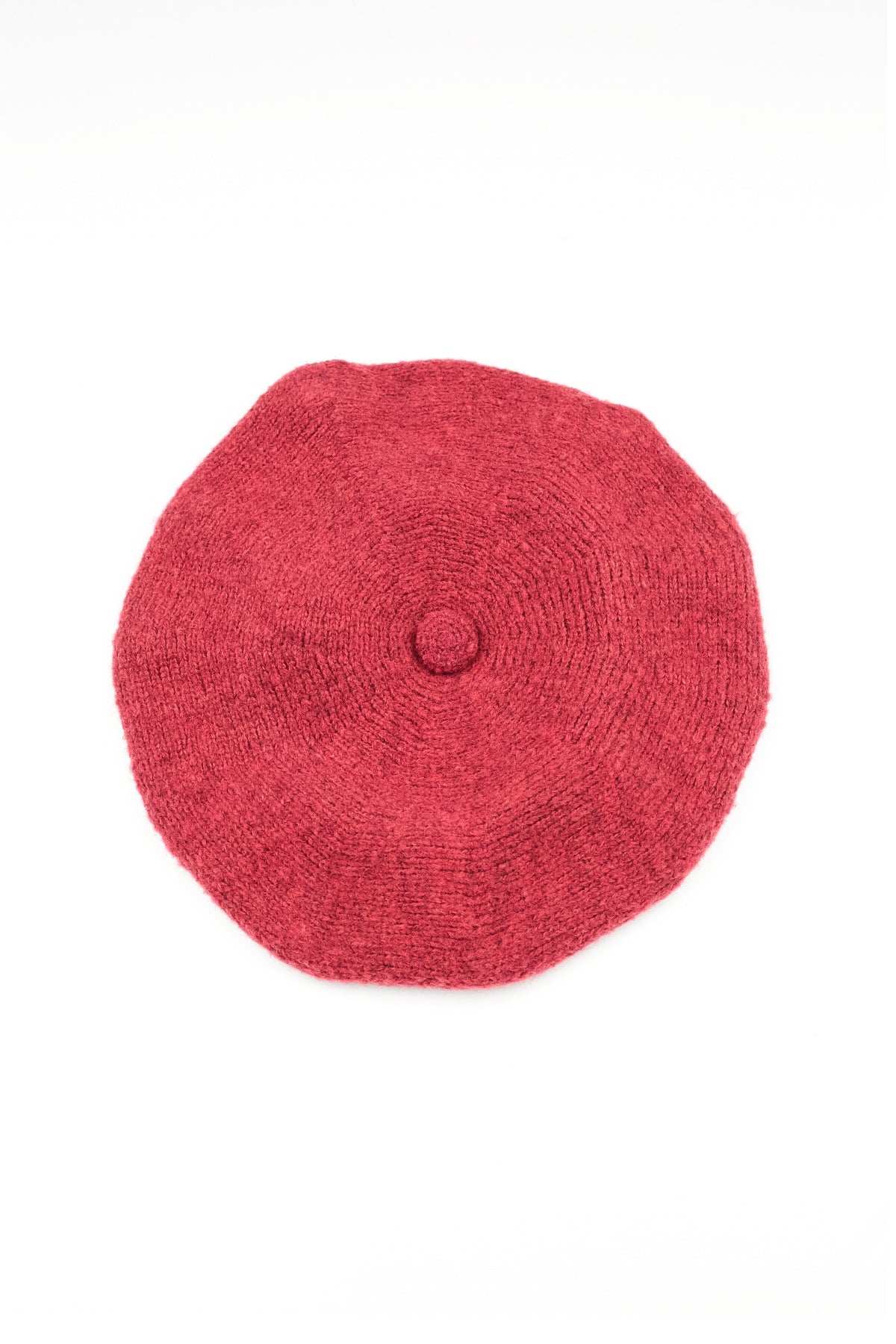 Ruby Red Knitted Wool Beret 4