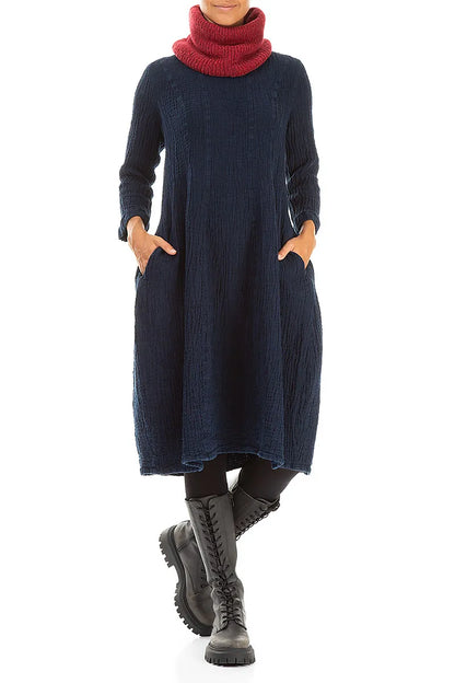 Ruby Red Knitted Wool Infinity Scarf 2