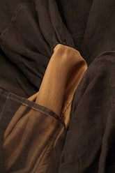 Ruched Aged Copper Silk Chiffon Skirt 7