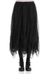Ruched Black Silk Chiffon Skirt 1
