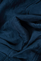 Ruched Crinkled Royal Blue Silk Linen Skirt 5