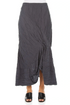 Ruched Crinkled Violet Silk Linen Skirt 1
