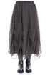 Ruched Dark Grey Silk Chiffon Skirt 1