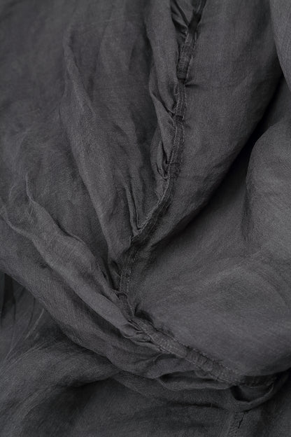 Ruched Graphite Blue Silk Chiffon Skirt 5