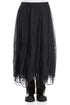 Ruched Graphite Blue Silk Chiffon Skirt 1