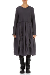 Ruched Graphite Cotton Dress 2