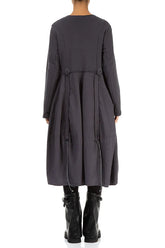 Ruched Graphite Cotton Dress 3