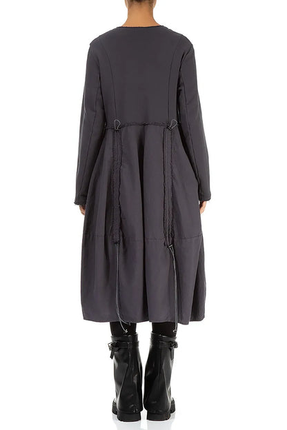 Ruched Graphite Cotton Dress 3