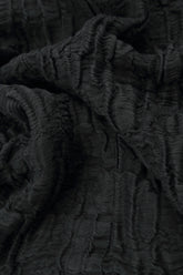 Ruched Hem Black Circle Silk Linen Trousers 4