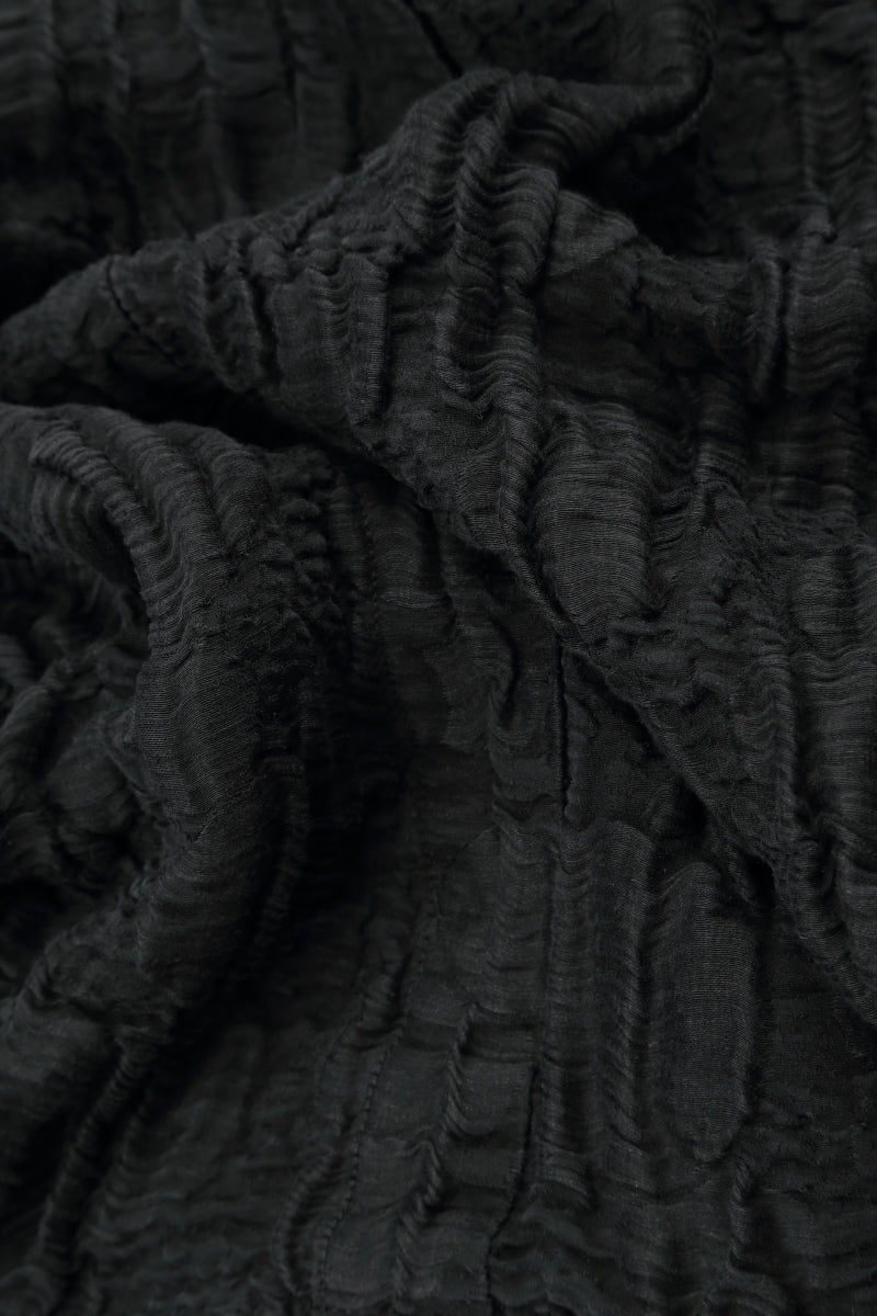 Ruched Hem Black Circle Silk Linen Trousers 4