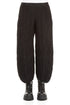 Ruched Hem Black Circle Silk Linen Trousers 1
