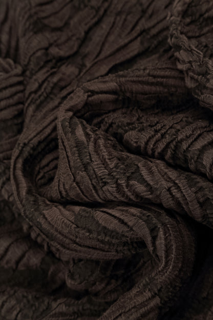 Ruched Hem Forest Brown Circle Silk Linen Trousers 5