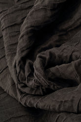 Ruched Hem Forest Brown Crinkled Silk Linen Trousers 6