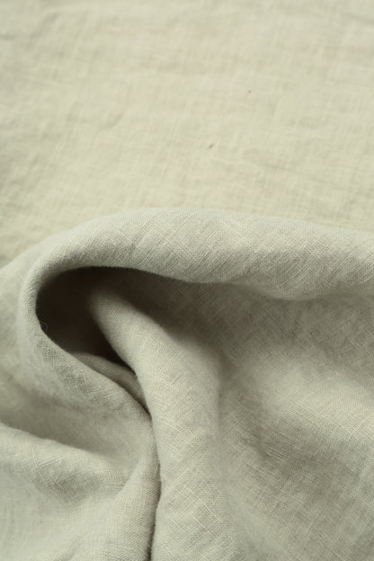 Ruched Laurel Green Linen Dress 5