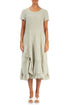 Ruched Laurel Green Linen Dress 1