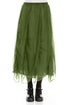 Ruched Shamrock Green Silk Chiffon Skirt 1