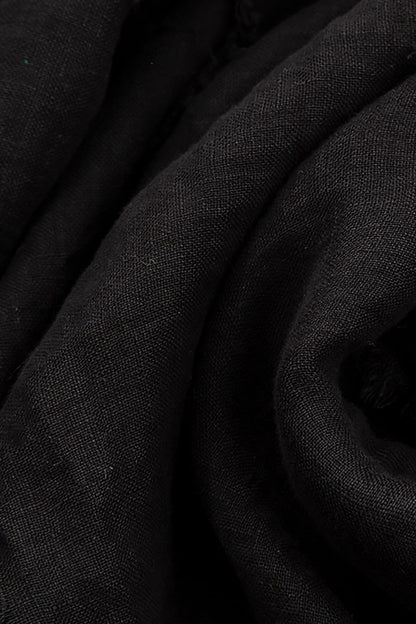 Ruffled Black Gauze Linen Jacket 5