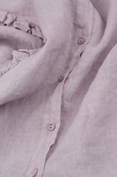 Ruffled Front Lilac Linen Shirt 5