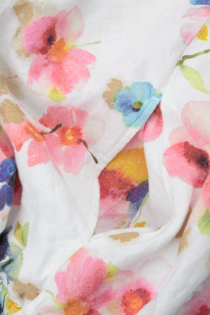 Leinenhemd in Primelgelb mit Rüschen vorne