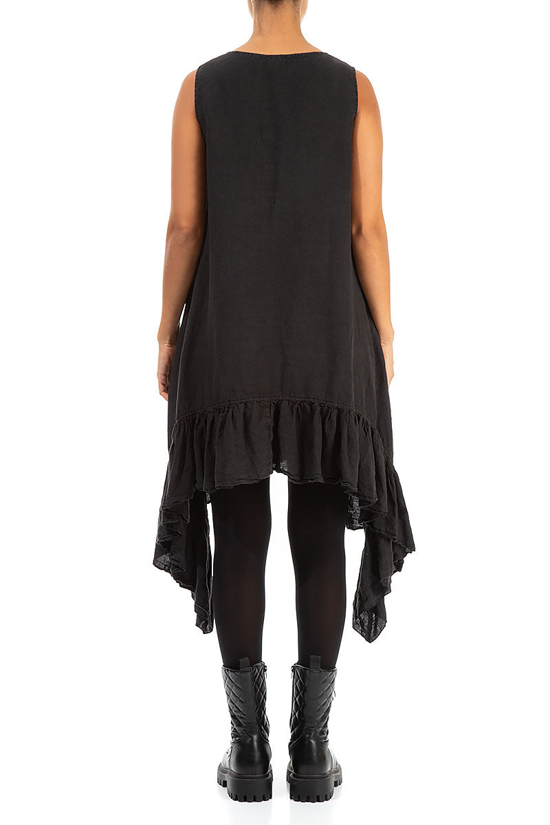 Black linen clearance tunic dress