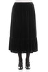 Ruffled Hemline Black Silk Velvet Skirt 1