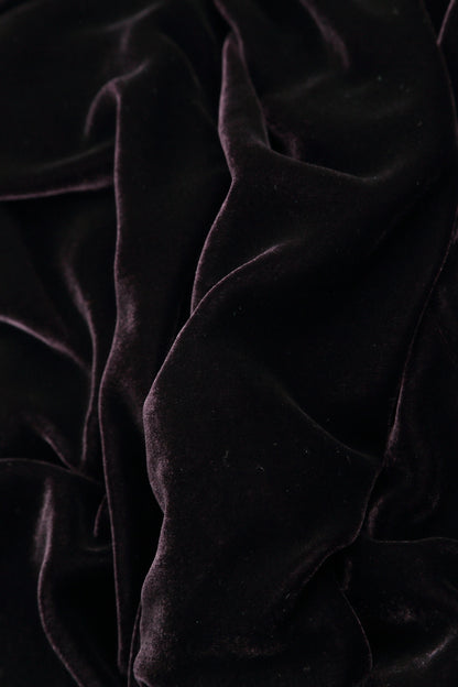 Ruffled Hemline Vintage Violet Silk Velvet Skirt 5