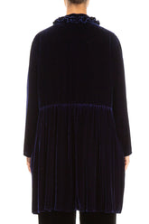 Ruffled Royal Purple Silk Velvet Jacket 2